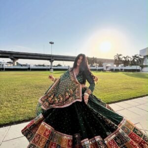 Rajasthani Heavy Muslin Cotton Lehanga Choli With Real Mirror Work
