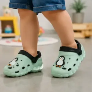Kids Clogs Sandals Lightweight Perforated Slip On Casual Footwear for Boys and Girls ( green, 6-6.5 Years )