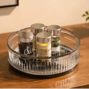 360° Rotating Kitchen Organizer Tray – Multipurpose Plastic Lazy Susan Turntable for Kitchen, Pantry, Cosmetics & Bathroom Storage ( default, OS )