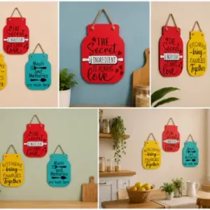Wooden Kitchen Wall Hanging Decor Set of 3 | Decorative Wall Art for Kitchen & Dining Area ( default, OS )