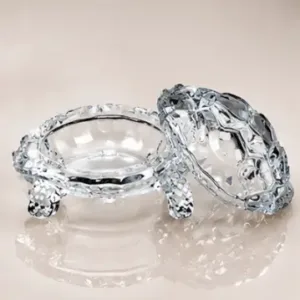 Crystal Feng Shui Turtle with Plate Set (2 Pieces) | Vastu Lucky Tortoise for Home, Office & Positive Energy ( default, OS )