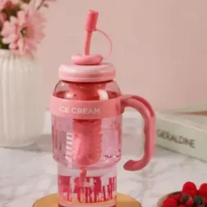 1300ml Water Bottle with Straw & Handle | Leakproof Transparent Plastic Tumbler for Gym, Office & Travel ( multicolor, OS )