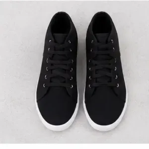 Kids Canvas Casual Sneakers Lace-Up Lightweight Breathable Walking Shoes Black ( black, 5-6 Years )
