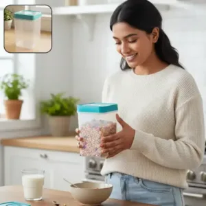 Airtight Plastic Food Storage Container | Multipurpose Kitchen Storage Jar for Cereals, Pulses & Dry Foods ( default, OS )