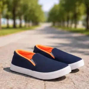 Kids Canvas Casual Slip-On Sneakers Blue Lightweight Breathable Walking Shoes ( blue, 4-5 Years )
