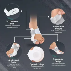 Hallux Valgus Corrector | Adjustable Bunion Toe Straightener & Big Toe Alignment Support Brace ( default, OS )