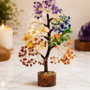 7 Chakra Crystal Tree for Positive Energy – Natural Gemstone Money Tree for Reiki Healing, Feng Shui, Vastu & Home Décor ( default, OS )