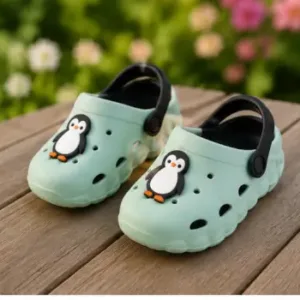 Kids Clogs Sandals Lightweight Perforated Slip On Casual Footwear for Boys and Girls ( green, 6-6.5 Years )