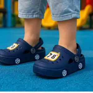 Kids Clogs Sandals with Sling Back Strap Anti Skid Lightweight Casual Footwear for Boys and Girls Blue ( blue, 18-21 Months )