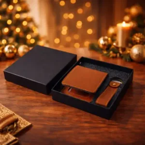 Premium Men's Leather Wallet Gift Set with Detachable Keychain | Slim RFID Style Wallet Combo for Daily Use ( default, OS )