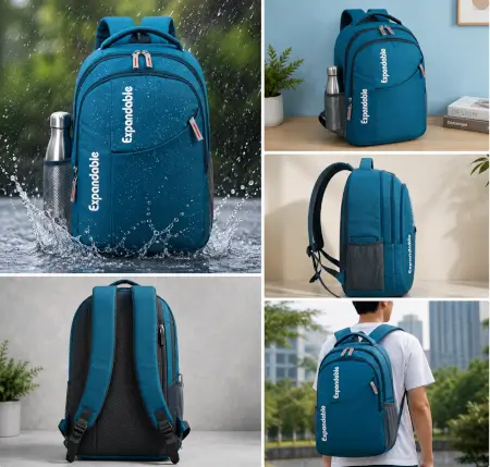 1pb9wxyhflD7hUOjevgq5JCNiJ4gG5fyQoUrDe1X.webp 35L Expandable Laptop Backpack – Large Polyester Work & College Bag for Men, Women, Students & Office Use ( Teal, OS )