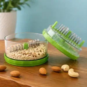 Multi Crusher Garlic, Chilli & Ginger Chopper – Manual Kitchen Crusher with Stainless Steel Blades ( green, OS )