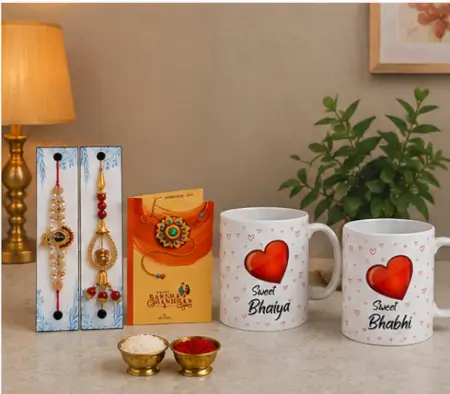 28iee6Ho0CktjjEXEkckGHOOrgVnZ0UMb6kckUkw.webp Rakhi Gift Combo Set – Bhaiya Bhabhi Rakhi with 2 Coffee Mugs & Festive Gift Set (5 Pieces) ( default, OS )