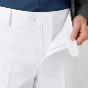 Men's Formal Trousers – Slim Fit Solid Polycotton Pants for Office, Business & Formal Wear ( white, 32 )