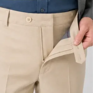 Men's Formal Trousers – Slim Fit Solid Polycotton Pants for Office, Business & Formal Wear ( Cream, 38 )
