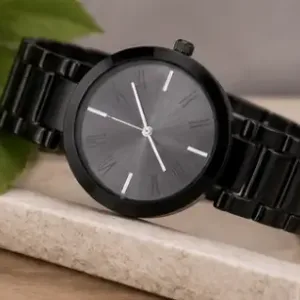 Women’s Designer Metal Analog Watch – Round Brown Dial Quartz Wristwatch | Stylish Fashion Watch with Additional Strap ( black, OS )