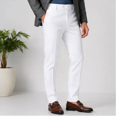 3WibMu8wm9QTafW2O2gIj8TKhFitEU3YL0zBtKjn.webp Men's Formal Trousers – Slim Fit Solid Polycotton Pants for Office, Business & Formal Wear ( white, 32 )