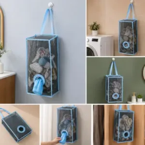 Royal Polythene Holder – Plastic Wall-Mounted Bag Dispenser & Storage Organizer ( blue, OS )