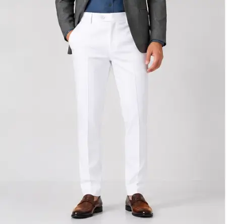 6KW8xYUDvzSRWzbTOppx7GbZoa2p1CTca1IwoXVn.webp Men's Formal Trousers – Slim Fit Solid Polycotton Pants for Office, Business & Formal Wear ( white, 32 )