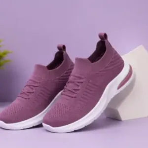 Women's Mesh Running Sneakers – Lightweight Lace-Up Sports Shoes for Walking, Running, Gym & Daily Wear ( pink, IND-4 )