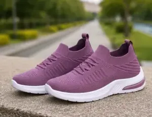 Women's Mesh Running Sneakers – Lightweight Lace-Up Sports Shoes for Walking, Running, Gym & Daily Wear ( pink, IND-5 )