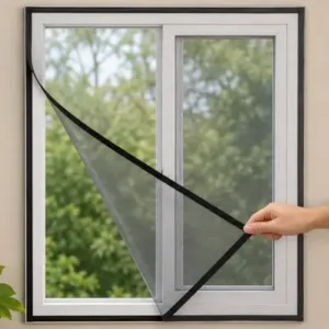 3×4 Ft White Mosquito Mesh for Window – Stitched Insect Net with Self-Adhesive Hook Tape | Washable Window Protection Net ( default, 5*6 )