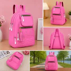 Women's PU Leather Handbag – Stylish Multi-Compartment Shoulder Tote Bag for Office, Travel & Daily Use ( pink, OS )