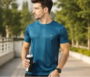 Men's Solid T-Shirt Combo Pack of 4 – Multicolor Regular Fit Dry-Fit Round Neck Half Sleeve Sports T-Shirts ( multicolor, L )