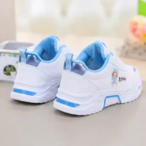 Kids Stylish Printed Casual Shoes for Girls – Lace-Up Synthetic Shoes with Comfortable Rubber Sole ( blue, 4 )