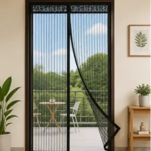 Heavy Quality Magnetic Door Mosquito Net – Full Coverage Polyester Mesh Curtain with Auto Magnetic Closure