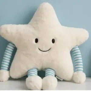 Star Soft Plush Pillow with Arms & Legs – Cute Stuffed Cartoon Toy for Kids, Baby & Home Décor ( white, OS )