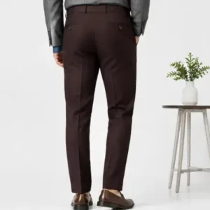 Men's Formal Trousers – Slim Fit Solid Polycotton Pants for Office, Business & Formal Wear ( brown, 34 )