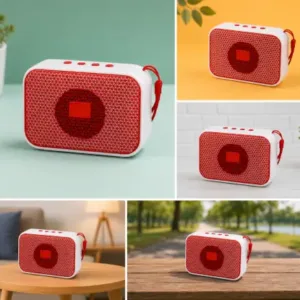Party Bluetooth Speaker – Portable Wireless High Bass Speaker with Mic, Micro SD & Bluetooth 5.5 ( red, OS )