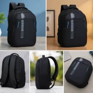 Casual Laptop Backpack – Waterproof Polyester Office, School & College Bag for Boys & Girls ( black, OS )