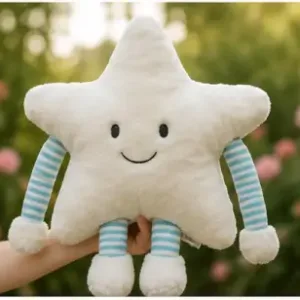 Star Soft Plush Pillow with Arms & Legs – Cute Stuffed Cartoon Toy for Kids, Baby & Home Décor ( white, OS )