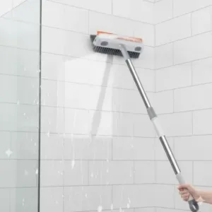 3-in-1 Orange Wiper Brush – Long Handle Bathroom Floor & Glass Cleaning Squeegee ( default, OS )