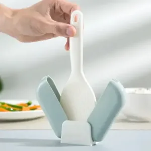 Automatic Rice Spoon Holder – Hygienic Self-Standing Rice Paddle Storage with Dust Cover ( default, OS )