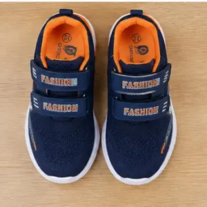 Kids LED Light Sports Shoes – Sky Blue Synthetic Sneakers with Velcro Strap for Boys & Girls ( orange, 4.5-5 Years )