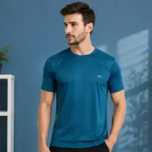 Men's Solid T-Shirt Combo Pack of 4 – Multicolor Regular Fit Dry-Fit Round Neck Half Sleeve Sports T-Shirts ( multicolor, L )