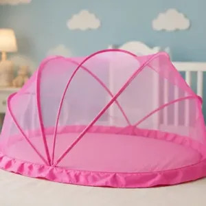 Foldable Baby Mosquito Net with Bedding – Portable Washable Infant Sleeping Bed Protector ( pink, OS )