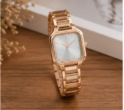 MY8IVsyK7tyJb5ID4kRK2J1AZb8fW4K87O9wDnMJ.webp Women’s Square Black Dial Watch – Stainless Steel Strap Quartz Analog Wristwatch | Stylish Rose Fashion Watch ( gold, OS )