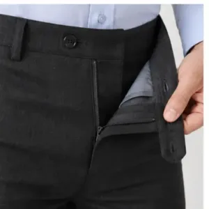 Men's Checked Trousers – Slim Fit Polycotton Pants for Casual, Office & Party Wear ( black, 28 )