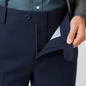 Men's Formal Trousers – Slim Fit Solid Polycotton Pants for Office, Business & Formal Wear ( blue, 36 )