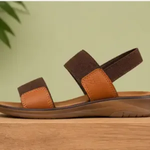 Shozie Women's Casual Slip-On Sandals – Synthetic Open Toe Comfortable Flat Sandals with Embellished Design ( brown, IND-3 )