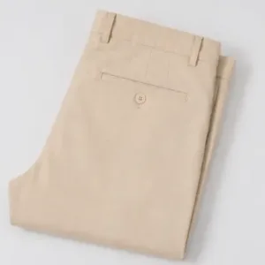Men's Formal Trousers – Slim Fit Solid Polycotton Pants for Office, Business & Formal Wear ( Cream, 28 )