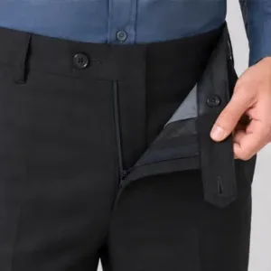 Men's Formal Trousers – Slim Fit Solid Polycotton Pants for Office, Business & Formal Wear ( black, 32 )