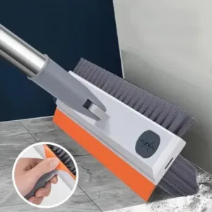 3-in-1 Orange Wiper Brush – Long Handle Bathroom Floor & Glass Cleaning Squeegee ( default, OS )