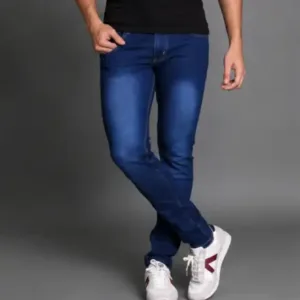 Dark Blue Denim Jeans for Men – Stylish Washed Casual Jeans for Everyday Wear ( blue, 30 )