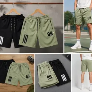 Men's Lycra Stretchable Shorts Combo Pack of 2 – Printed Sports Shorts with 2 Zipper Pockets ( multicolor, 34 )
