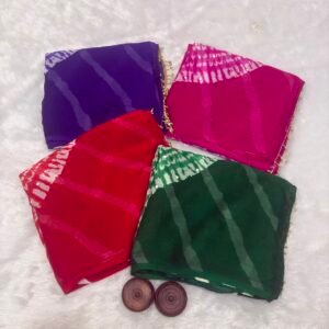 Mridula Soft Viscos Chiffon Lehariya Saree (Available in 4 Colours)